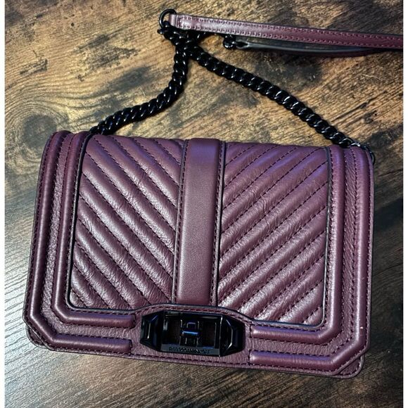 Rebecca Minkoff
 Chevron Quilted Small Love Cross Body Leather Bag - Picture 5 of 8